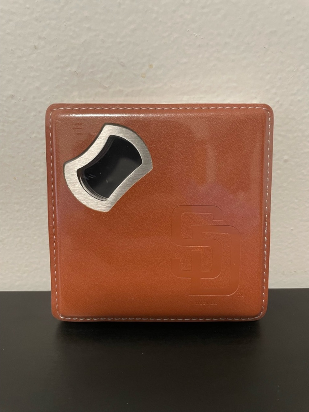 4 Pack Leather Coasters w/ Bottle Opener San Diego Padres MLB NEW SEALED Memory